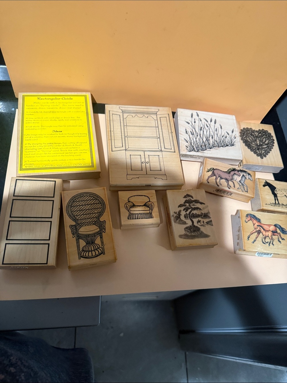Red Wood-Mounted Rubber Stamps - Home Accents